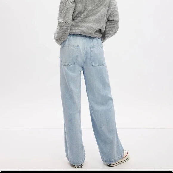 GAP high rise wide leg drawstring jeans - Picture 2 of 8